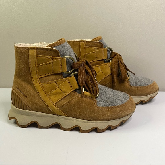 Sorel Kinetic Caribou Boot Womens Tawny suede Waterproof Insulated size 7 camel - Picture 3 of 13